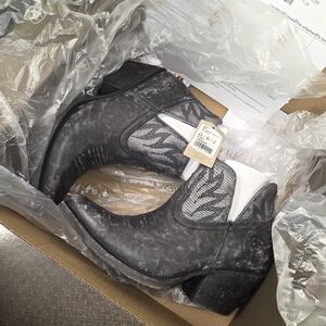 Ariat Black and White Western Booties